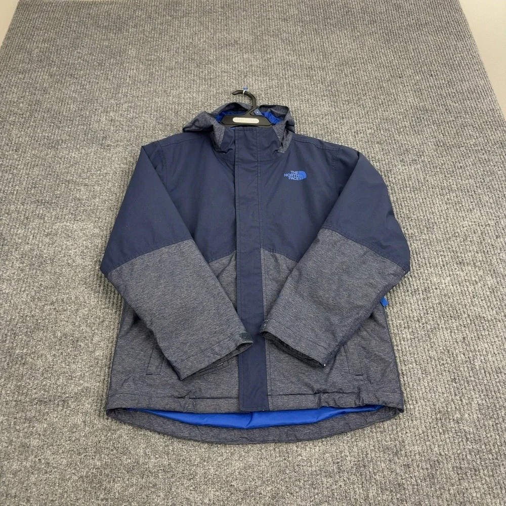 The North Face Jacket Boys M Blue Nylon Colorblock Hooded Outdoor Gorpcore